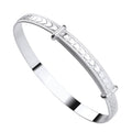 Sterling Silver Expandable Baby Bangle With Embossed Hearts