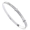 Sterling Silver 4mm Expandable Diamond Cut Bangle