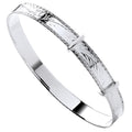 Sterling Silver 7mm Expandable Diamond Cut Bangle