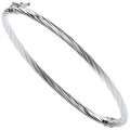 Sterling Silver Twisted Hollow Hinged Bangle