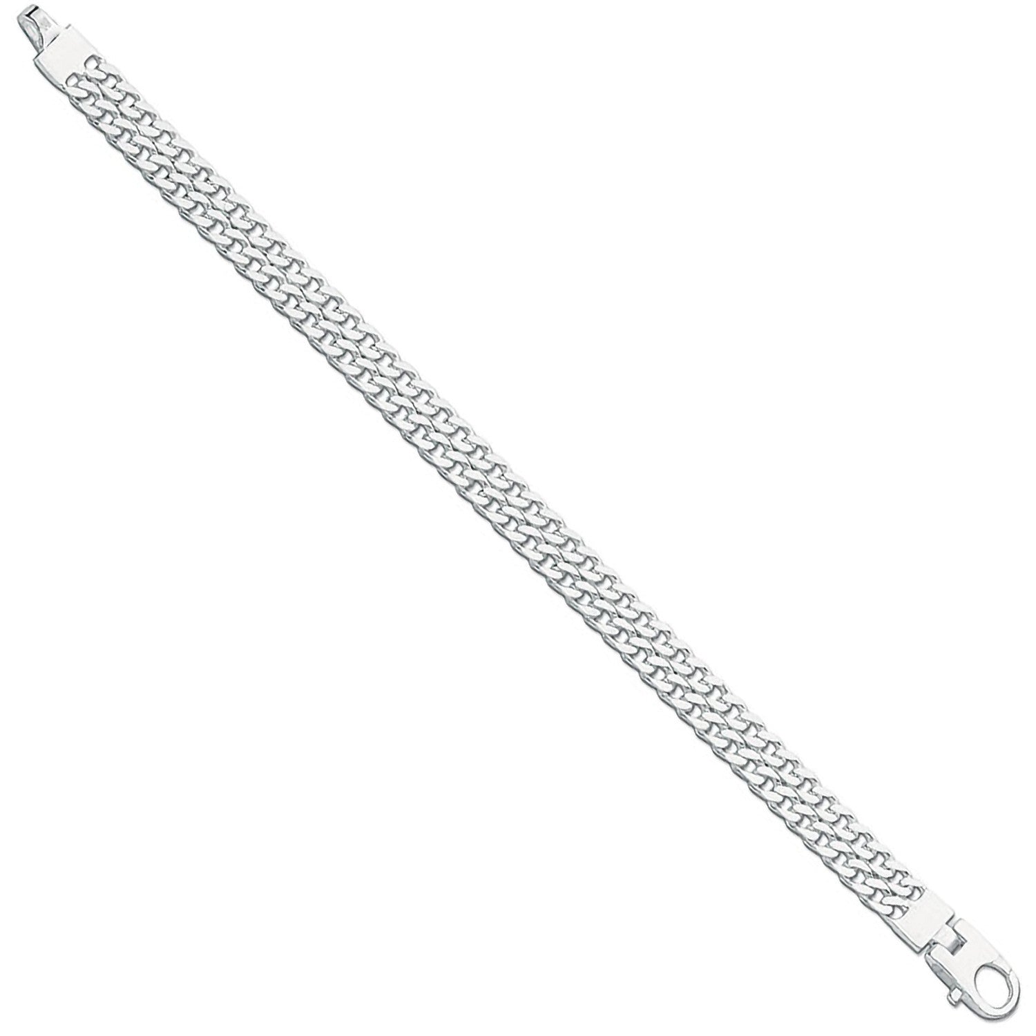 Sterling Silver Ladies Double Link Curb Bracelet