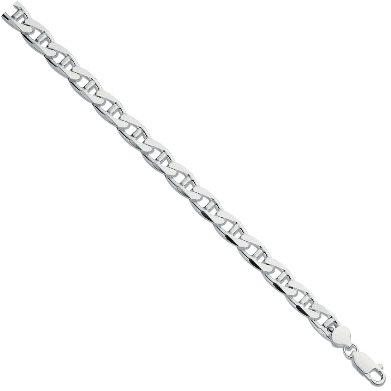 Sterling Silver 10mm Anchor Gents 8" Bracelet