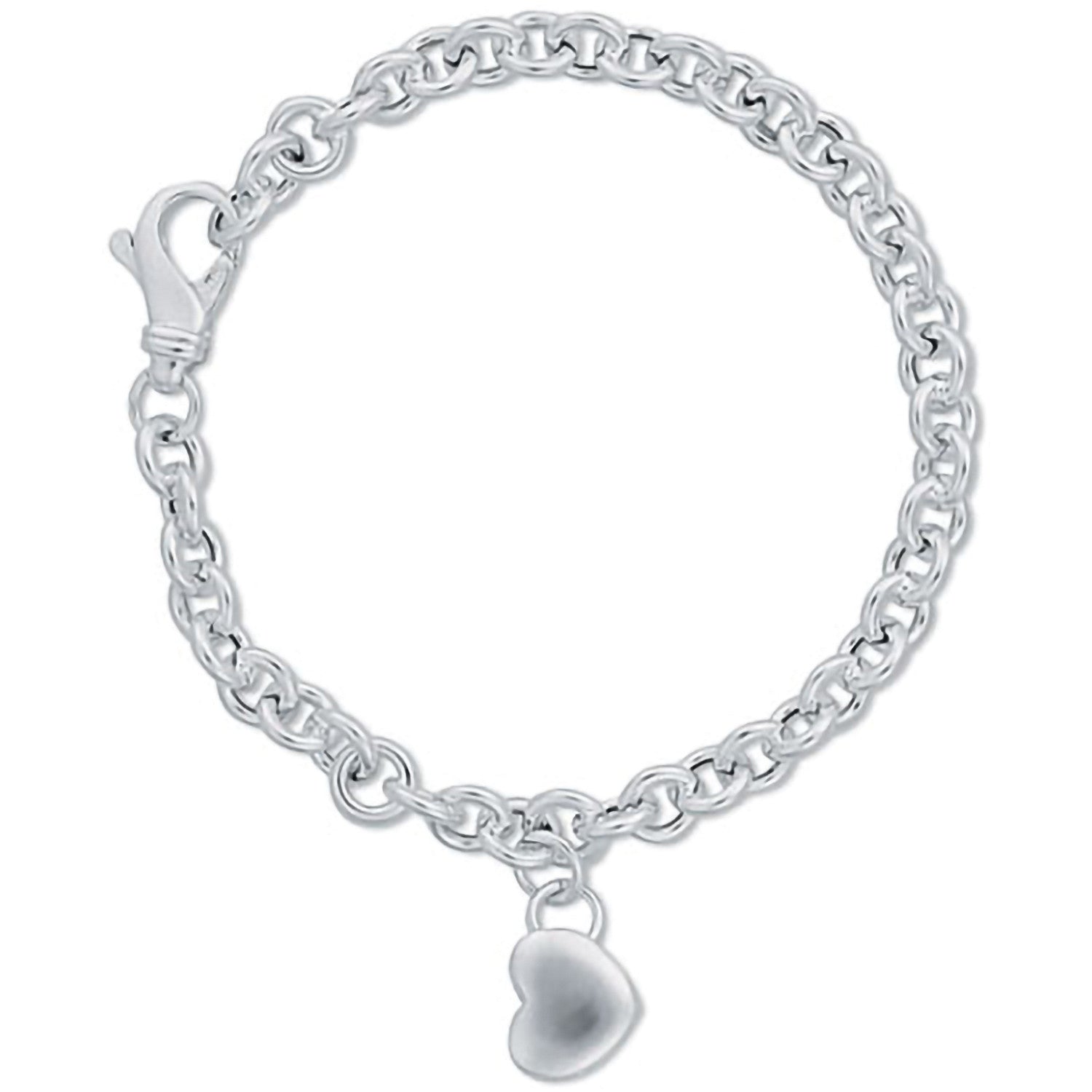 Sterling Silver Heart Charm Bracelet