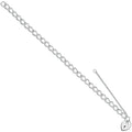 Sterling Silver Open Curb & Padlock Charm Bracelet