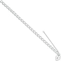 Sterling Silver Open Curb & Padlock Charm Bracelet