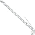 Sterling Silver Open Curb & Padlock Charm Bracelet