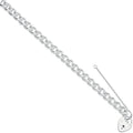 Sterling Silver Open Curb & Padlock Charm Bracelet