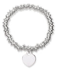 Sterling Silver Heart Drop Link Bracelet