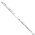 Sterling Silver Cubic Zirconia ID Ladies 7" Bracelet