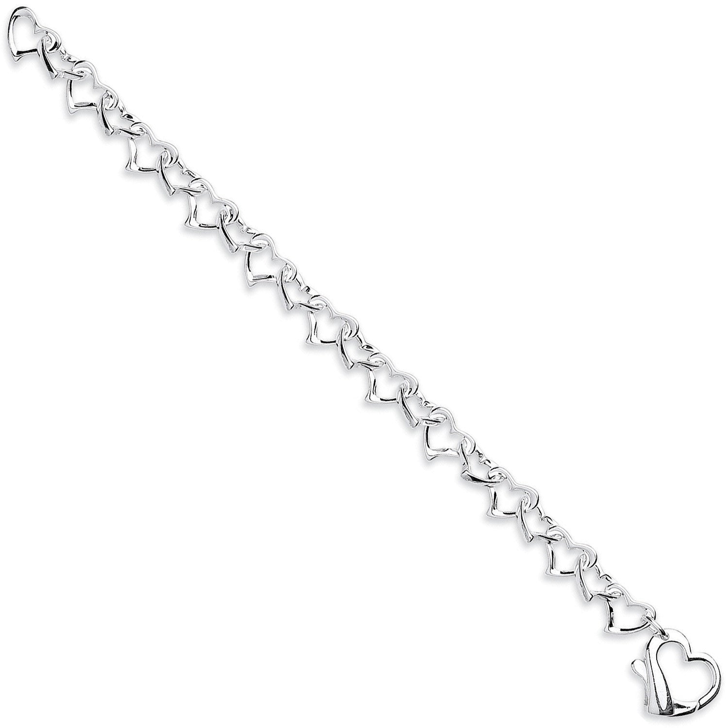 Sterling Silver Heart Link Bracelet