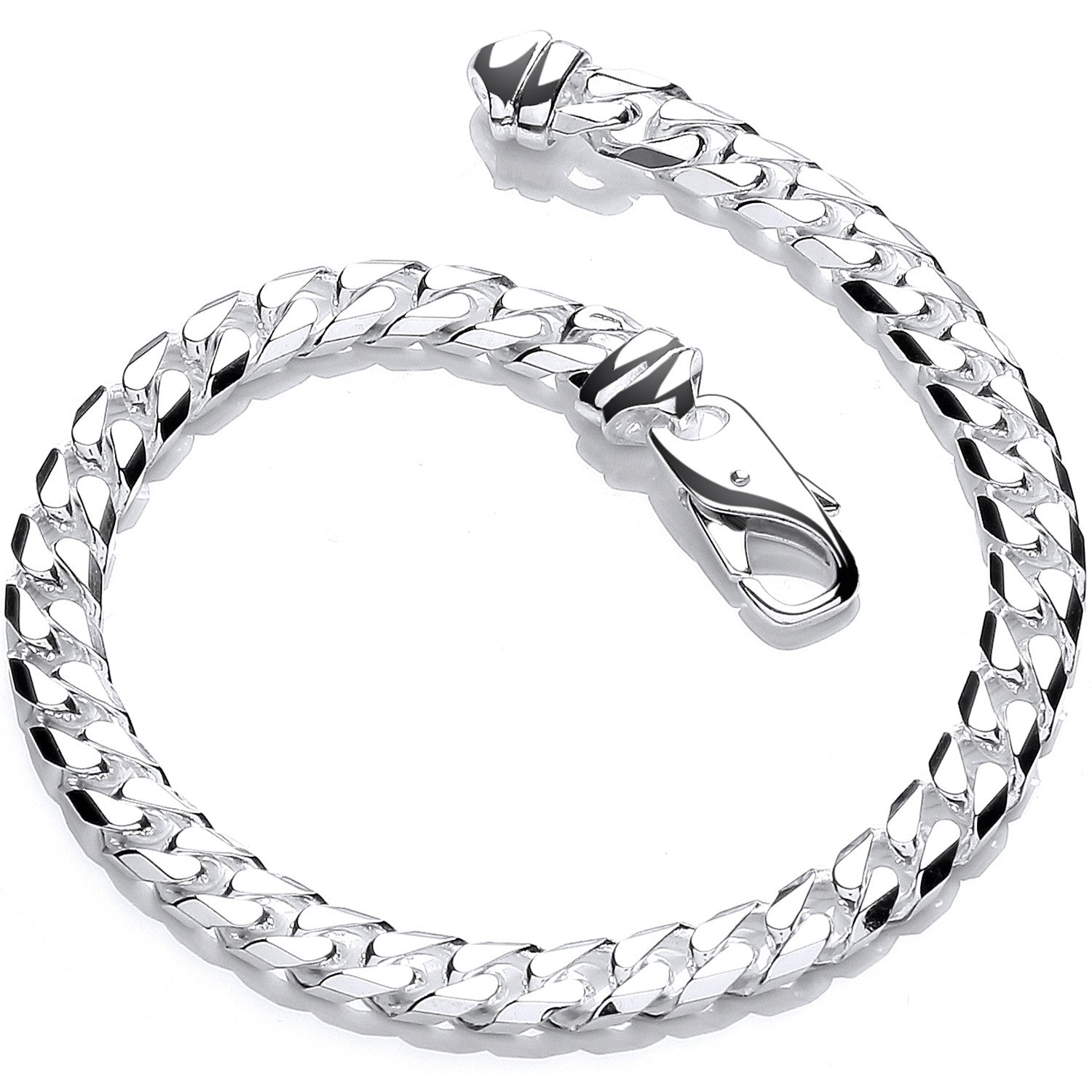 Sterling Silver 5.7mm Curb Gents 8" Bracelet