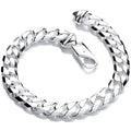 Sterling Silver 7.4mm Curb Gents 8" Bracelet