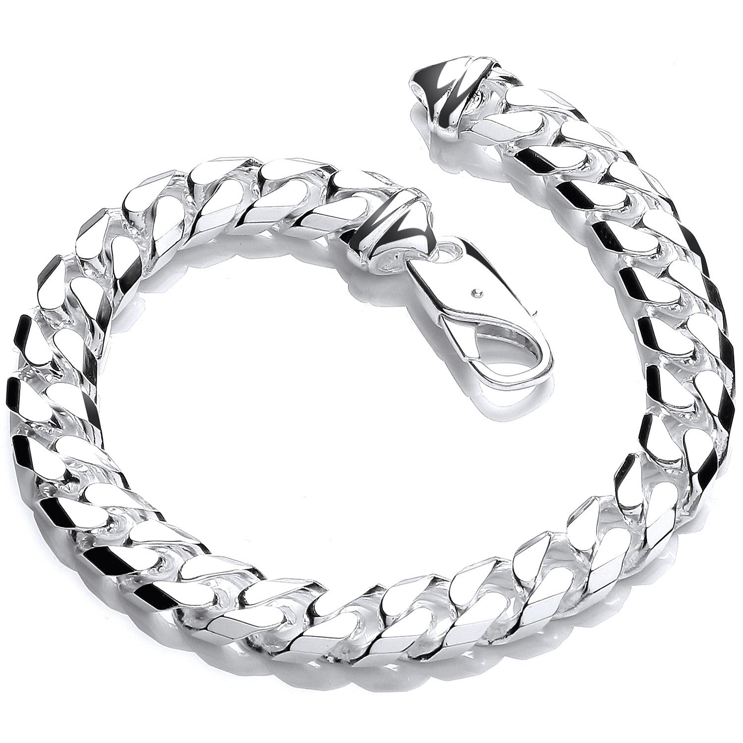 Sterling Silver 7.4mm Curb Gents 8" Bracelet