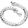 Sterling Silver 9.5mm Curb Gents 8" Bracelet