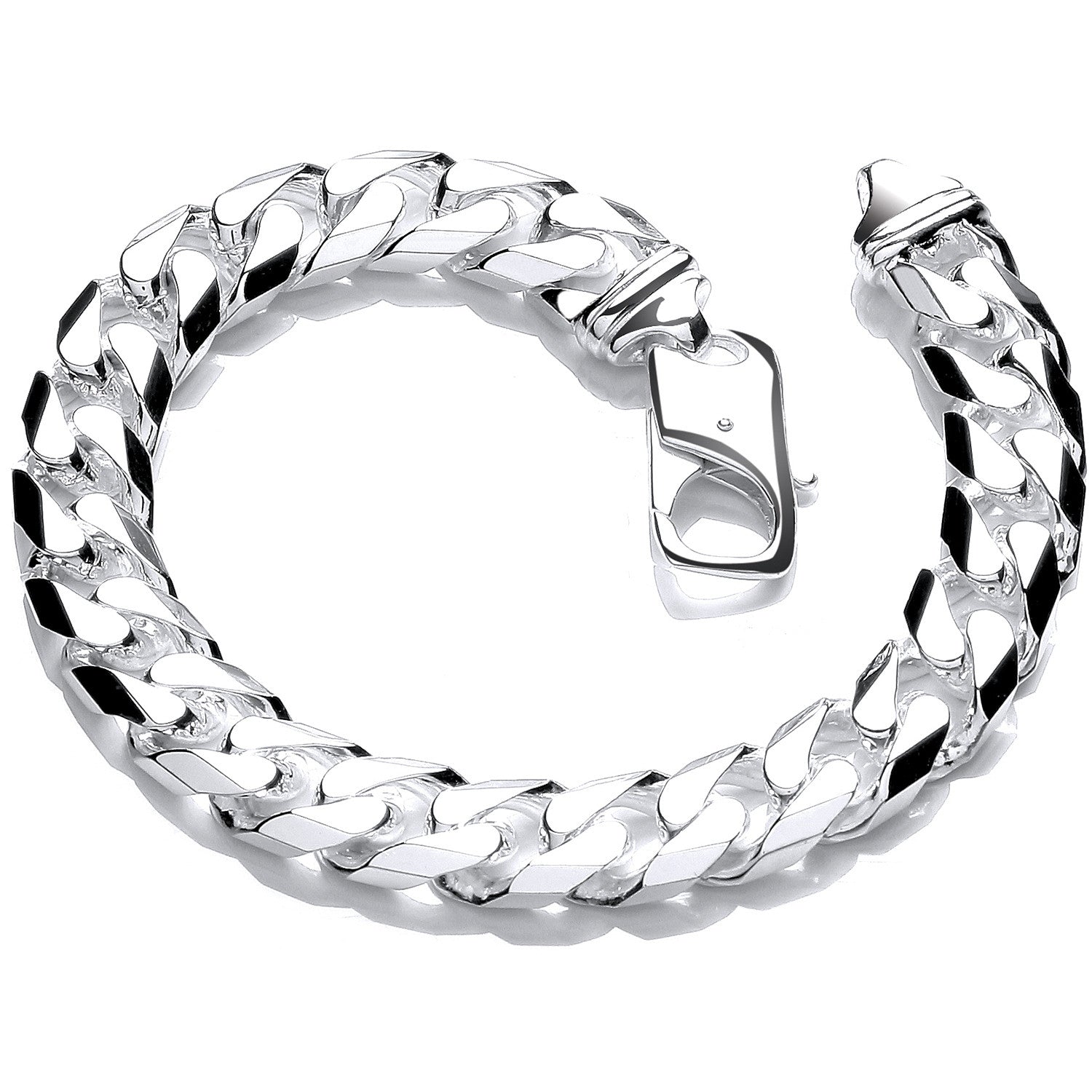 Sterling Silver 10.5mm Curb Gents 8" Bracelet