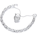 Sterling Silver Heart Padlock Bracelet