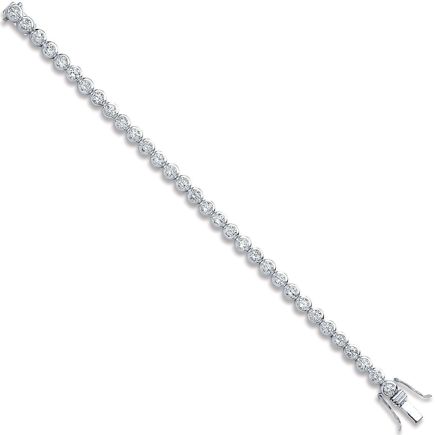 Sterling Silver 5.3mm Rubover Cubic Zirconia Tennis Bracelet