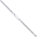 Sterling Silver Curb Pave I.D Bracelet