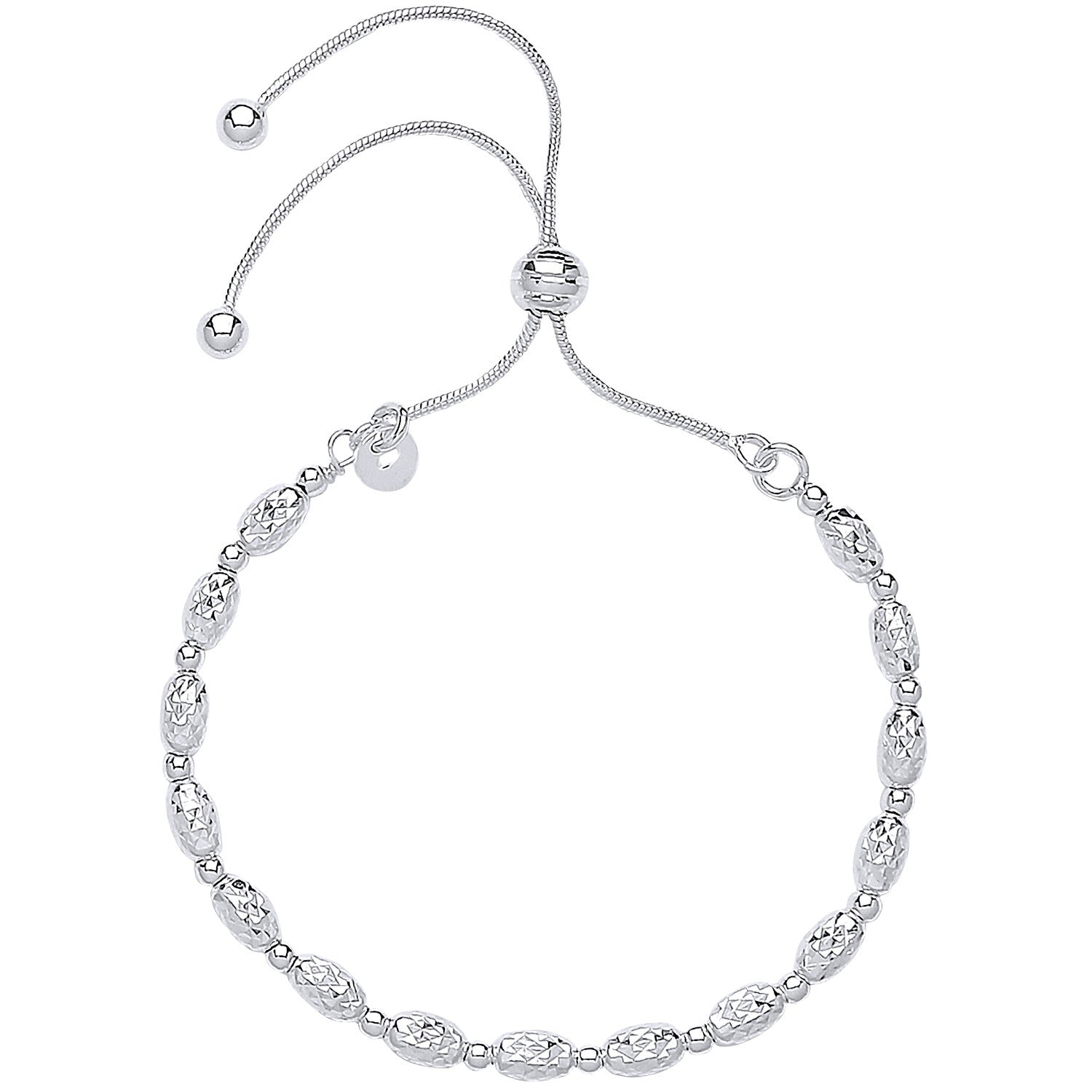 Sterling Silver Fancy Beads Friendship Bracelet