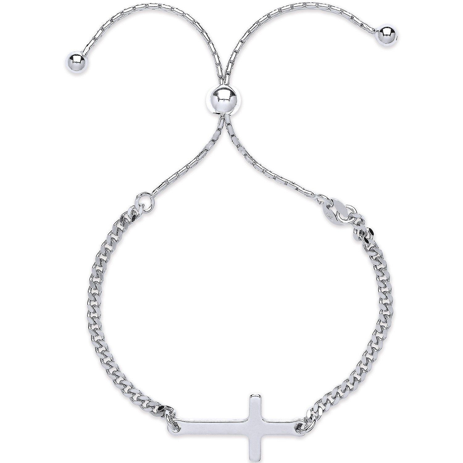 Sterling Silver Cross Friendship Bracelet