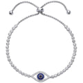 Sterling Silver Evil Eye Cubic Zirconia Friendship Bracelet