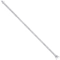 Sterling Silver 4.7mm Rubover 3.7mm Cubic Zirconia Tennis Bracelet