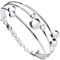 Sterling Silver Tube & Ball Bracelet with Safety Chain