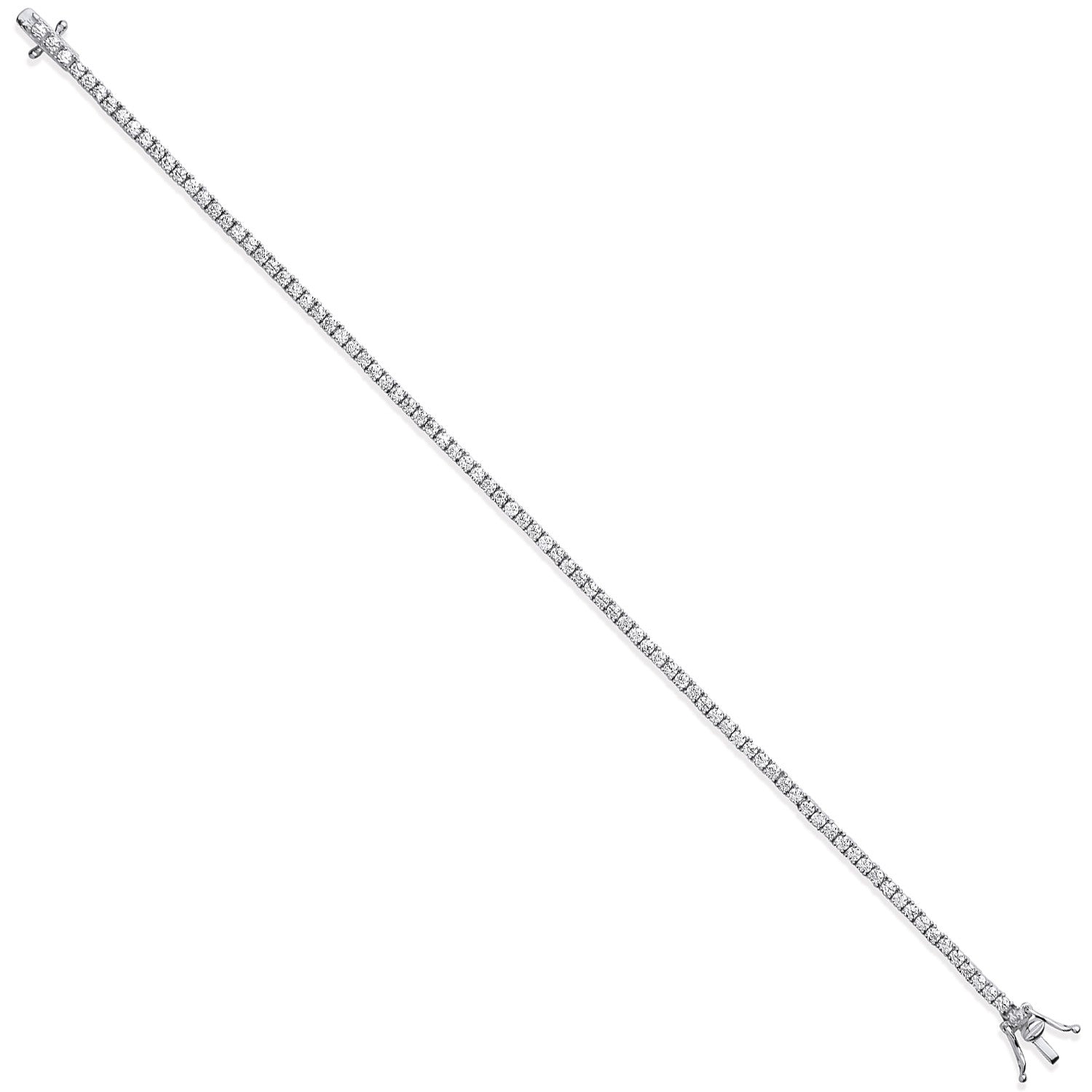 Sterling Silver High Cubic Zirconia Setting 2.6mm Tennis Bracelet