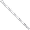 Sterling Silver 8mm Square Curb Ribbed Edge Link Gents Bracelet