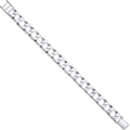 Sterling Silver 12mm Big Square Curb Ribbed Edge Link Gents Bracelet