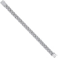 Sterling Silver 10mm Cuban Curb Link with Cubic Zirconias Gents Bracelet