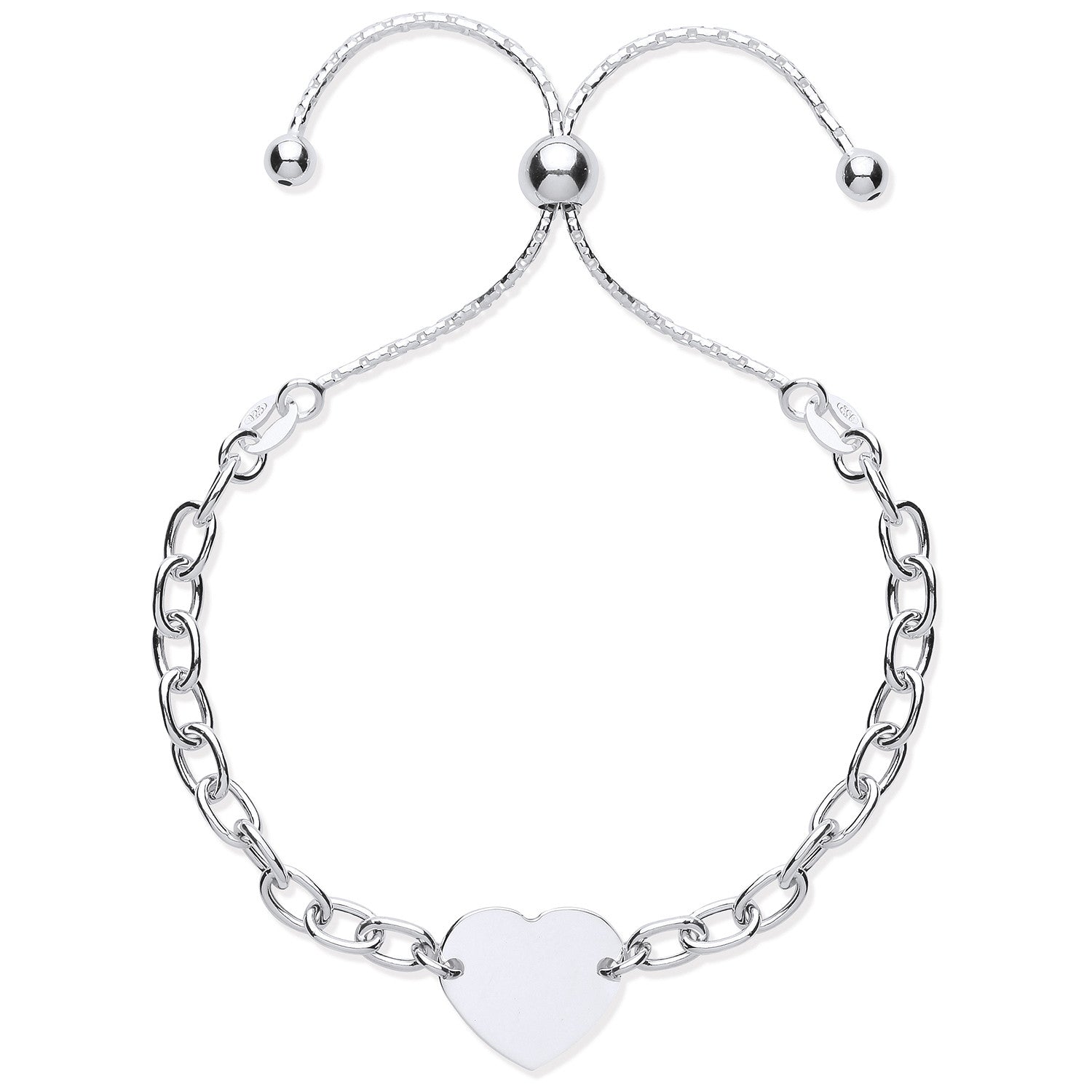 Sterling Silver Heart Friendship Bracelet