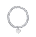 Sterling Silver Heart Drop Link Bracelet