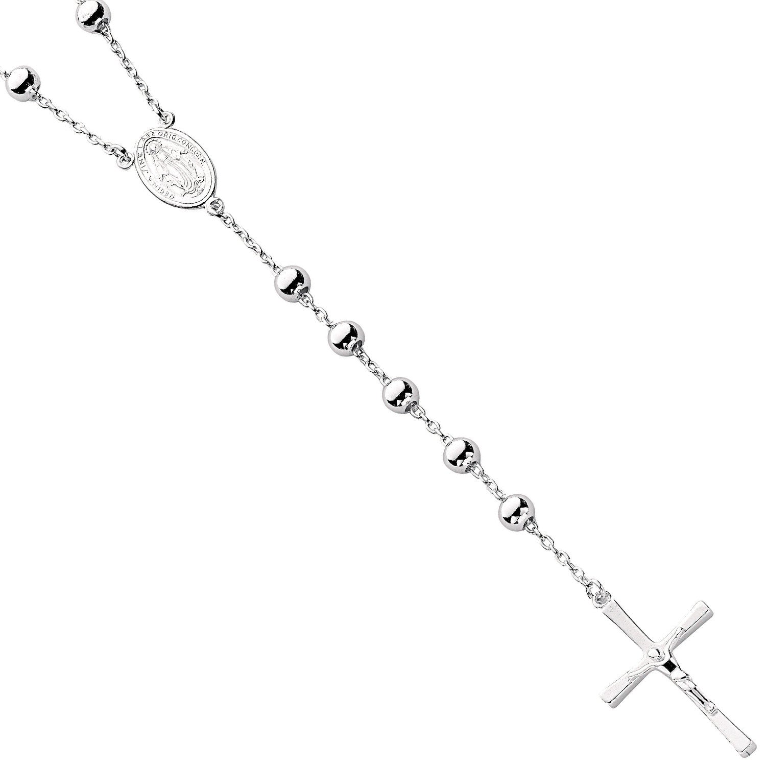 Sterling Silver Rosary Beads 28"