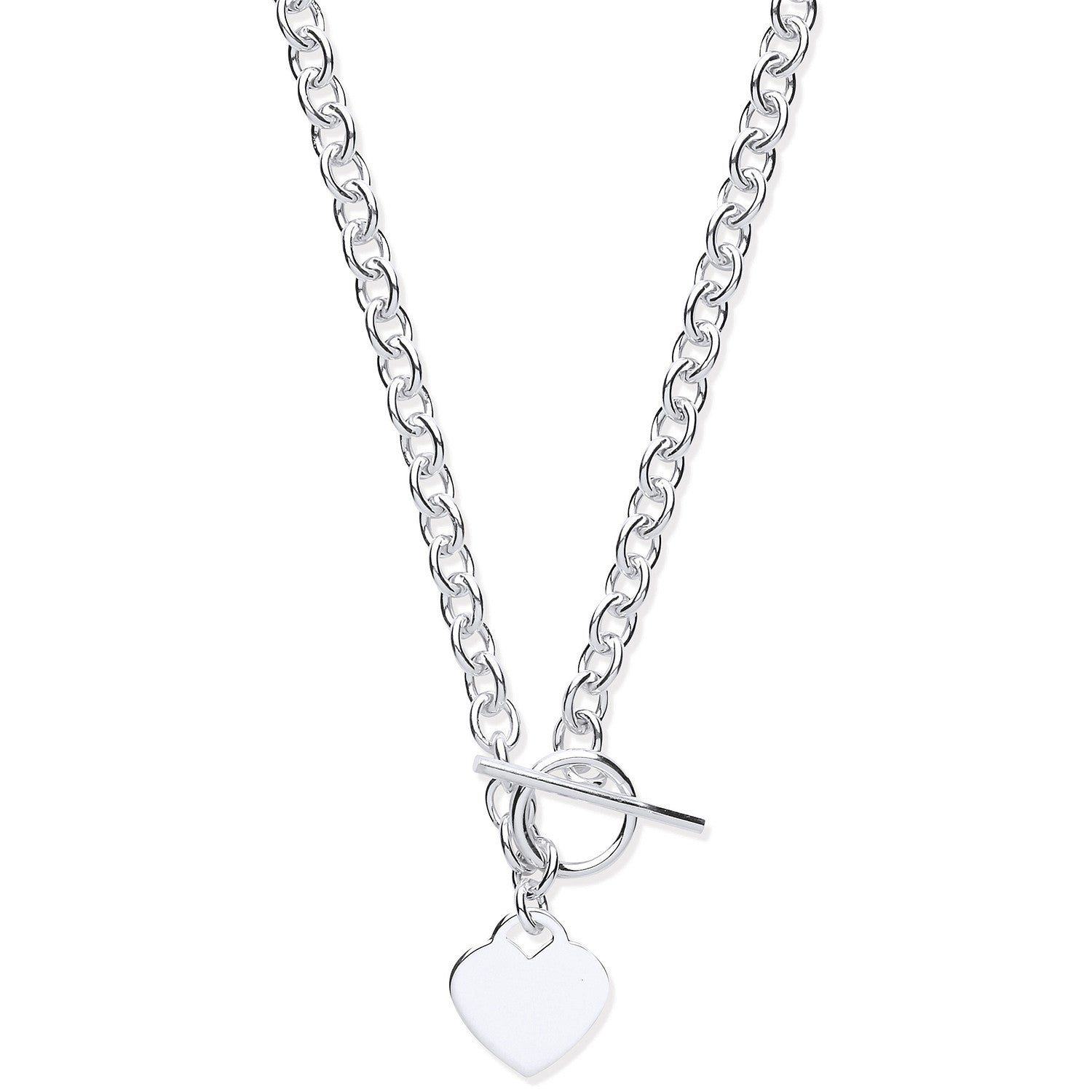 Sterling Silver Heart T-Bar Collarette