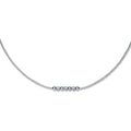 Sterling Silver Mesh & Beads Necklace Rhodium Plated
