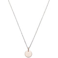 Sterling Silver Chain with Solid Rose Circle Pendant