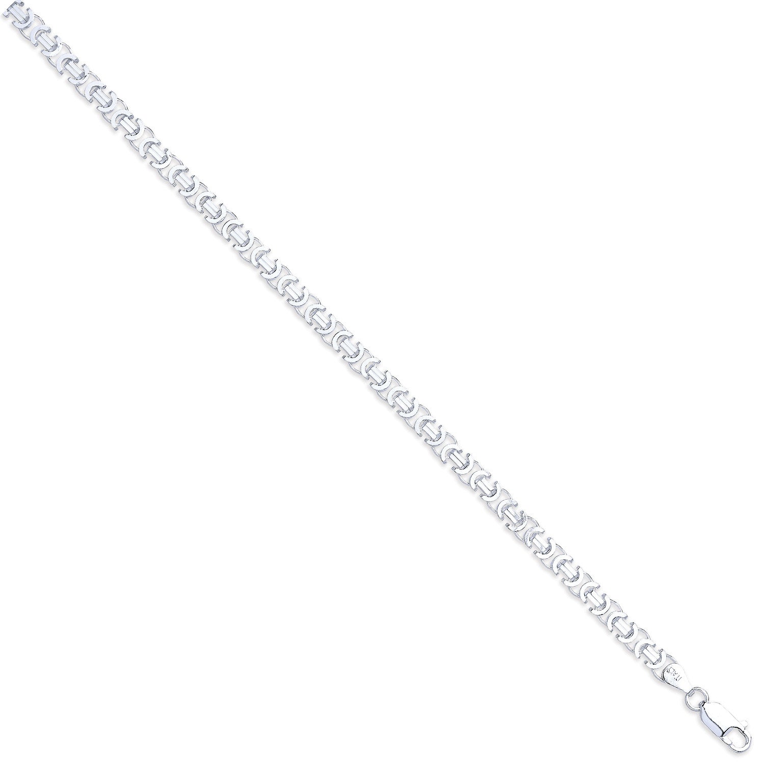Sterling Silver 5mm Flat Byzantine Chain