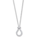 Sterling Silver Belcher with Pear Cubic Zirconia Link Chain