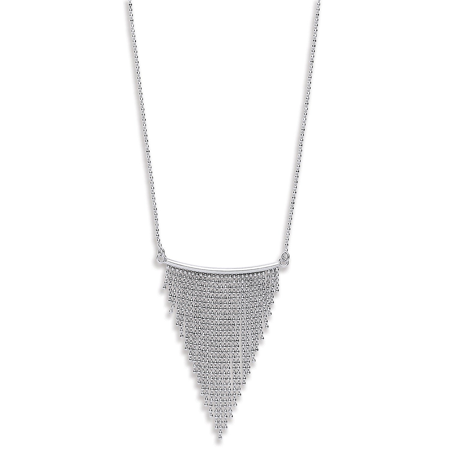 Sterling Silver Curtain Graduated Tassel Neckalce