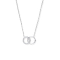 Sterling Silver Interlocking Circles Cubic Zirconia Necklace/Bracelet
