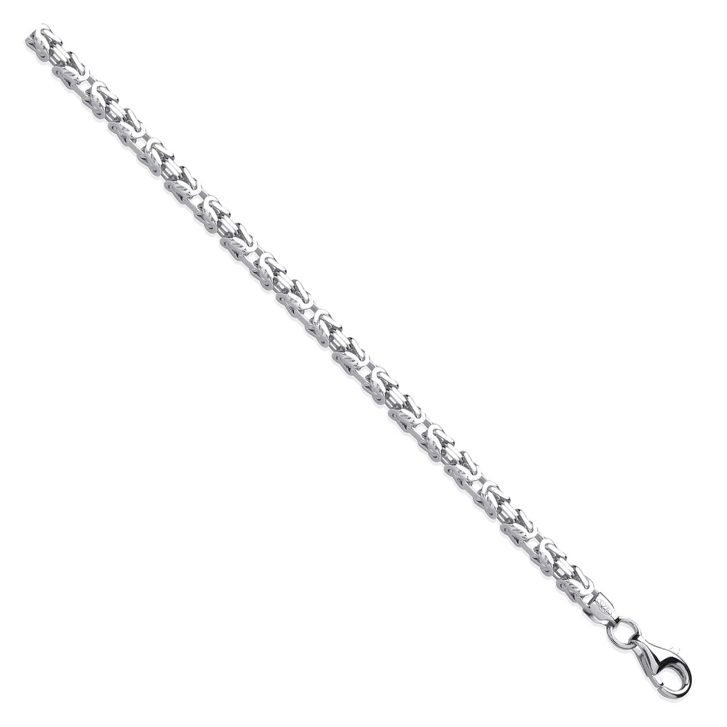 Sterling Silver 3.7mm Square Byzantine Chain