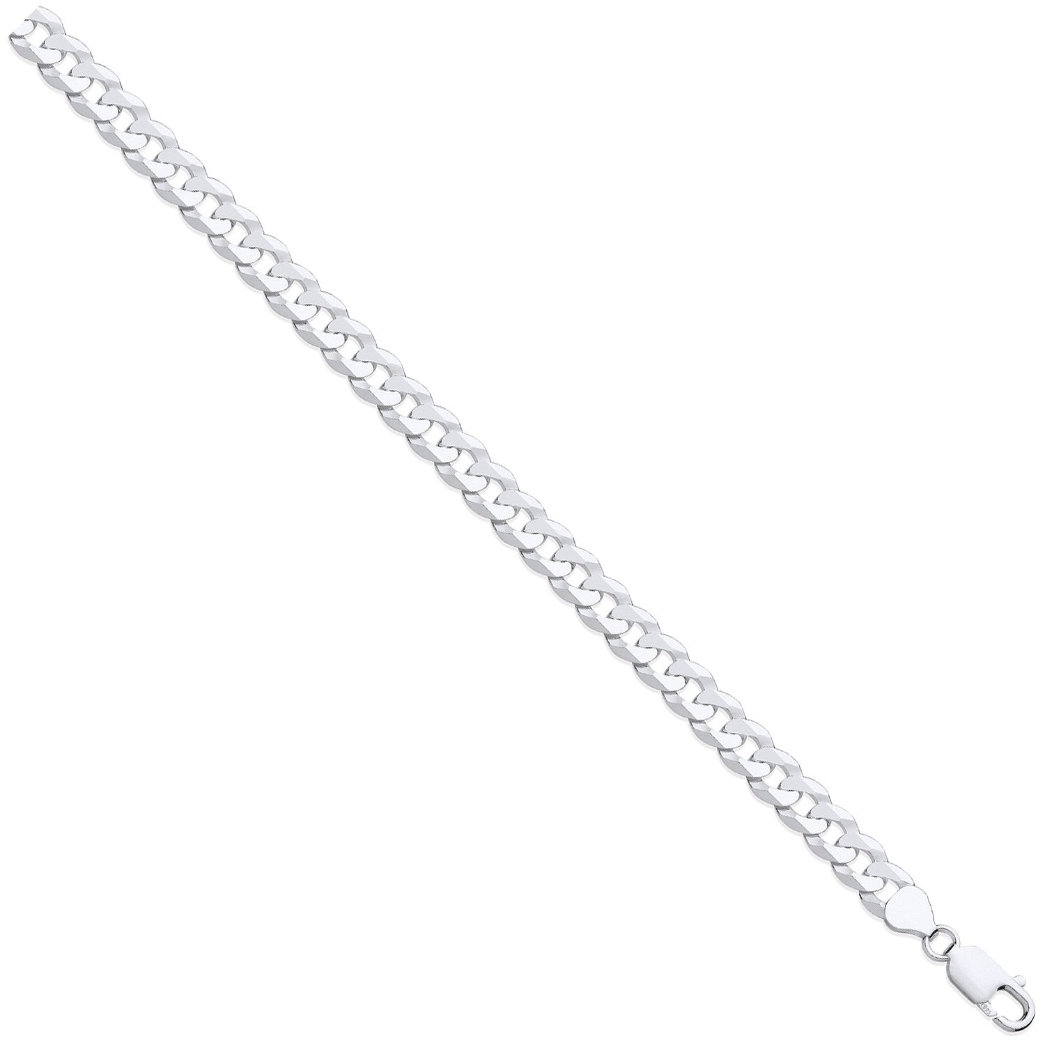 Sterling Silver 8mm Economy Flat Curb Chain