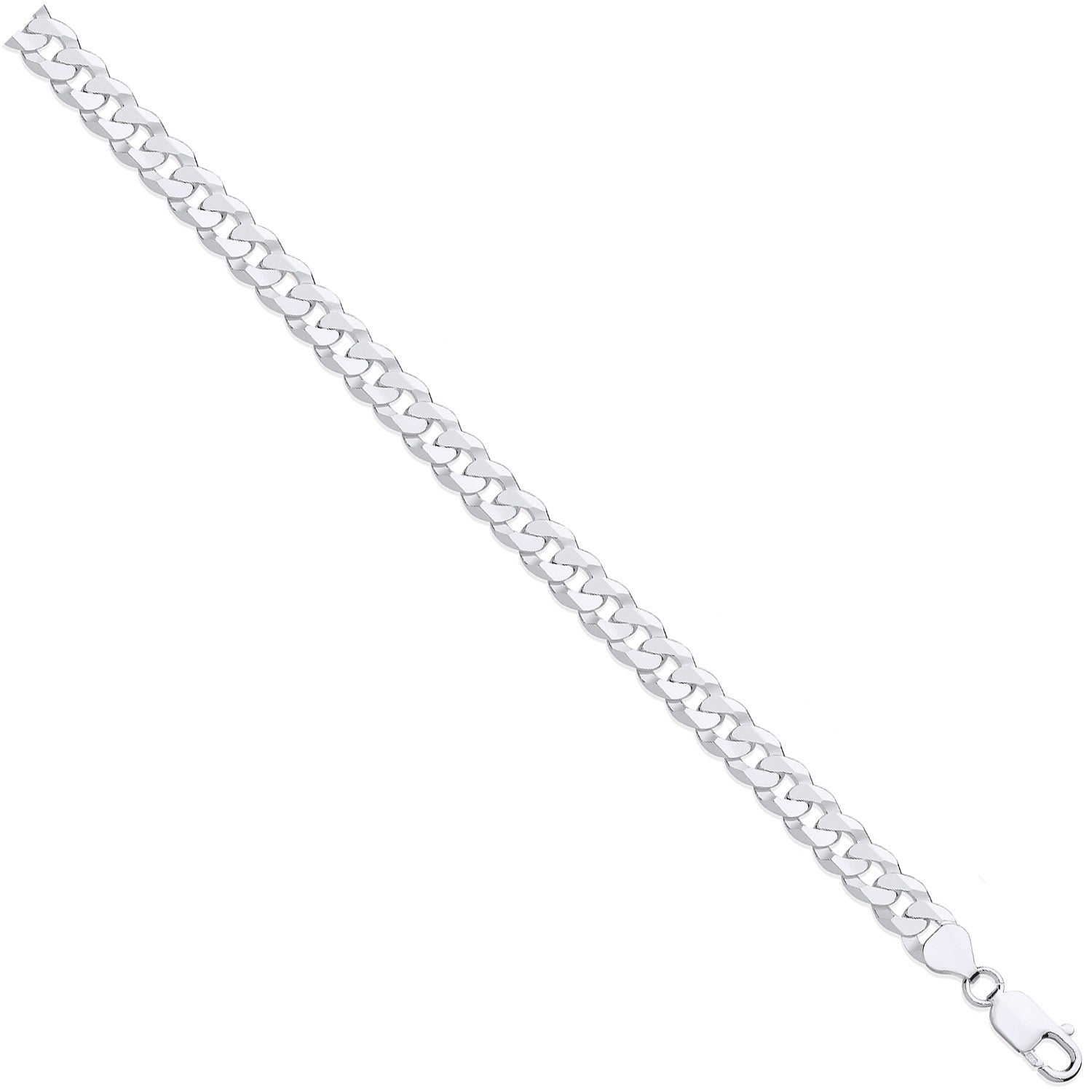 Sterling Silver 8.5mm Economy Flat Curb Chain