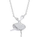 Sterling Silver Cubic Zirconia Dancing Ballet Dancer Necklace