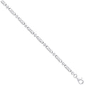 Sterling Silver 5.3mm Fancy Links Cubic Zirconia Chain/Bracelet