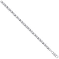 Sterling Silver 6mm Franco Cubic Zirconia Set Chain/Bracelet
