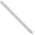 Sterling Silver 12mm Cubic Zirconia & Plain Back Link Curb Chain