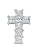 Sterling Silver Princess Cut Cubic Zirconia Cross