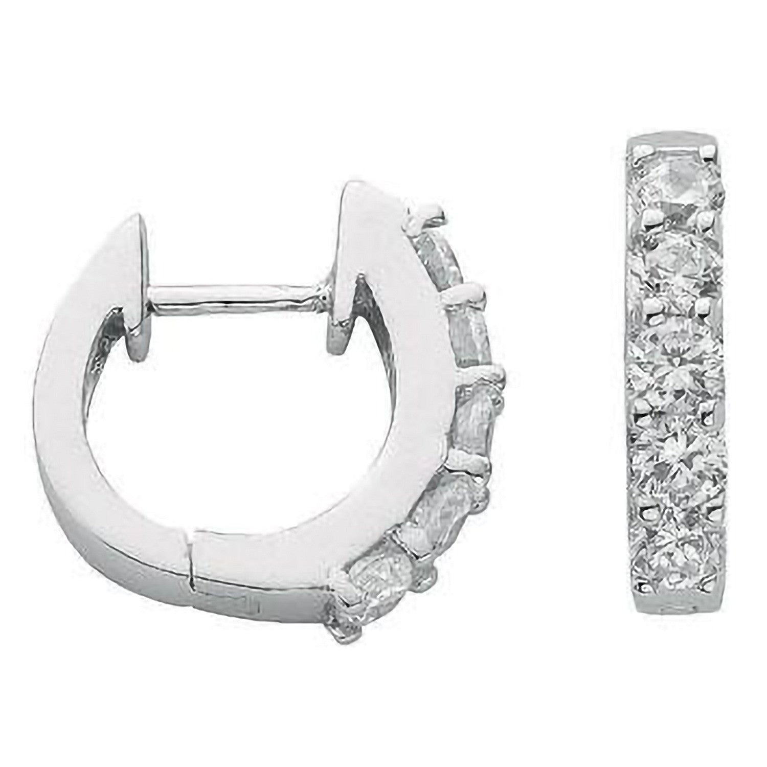 Sterling Silver Cubic Zirconia Huggies